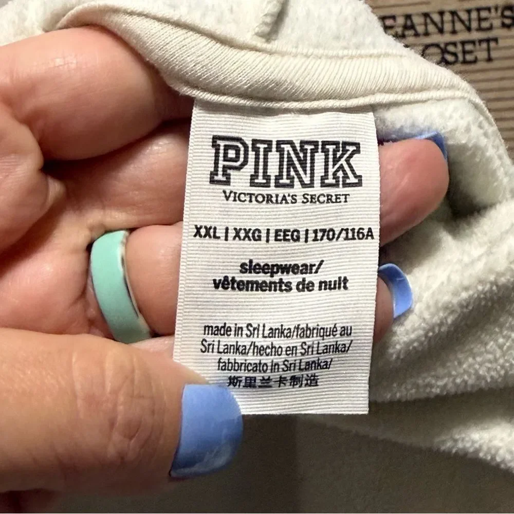 Victoria's Secret PINK Polar Fleece Pajama Hoodie Pullover Cozy Sleepwear PJ XXL